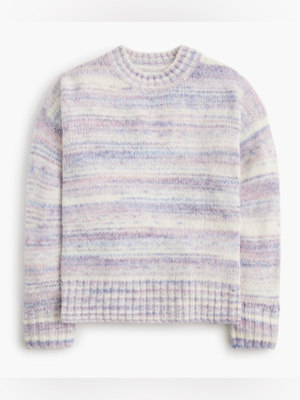 J. Crew Multicolor Pastel Striped Crewneck Sweater